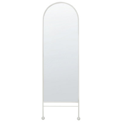 Beliani Wall Mirror Jarnages 45 Cm 145 Cm Metal White - image 1