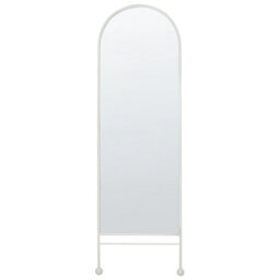 Beliani Wall Mirror Jarnages 45 Cm 145 Cm Metal White