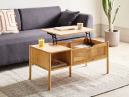 Beliani Coffee Table Surrey Bamboo Natural With Storage - thumbnail 2