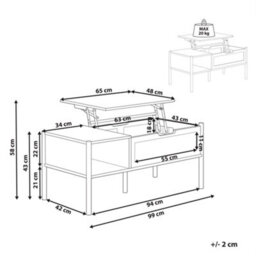 Beliani Coffee Table Surrey Bamboo Natural With Storage - thumbnail 3