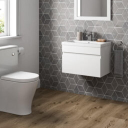Affine 600mm Bathroom Vanity Unit Basin Storage Wall Hung Cabinet Furniture White Gloss - thumbnail 3