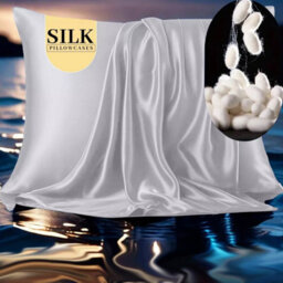 Ameha Silver Stain Silk Pillowcase Ultra Soft Anti Wrinkle Pillow Cover For Hair & Skin Friendly Standard Size 50X75 Cm Pair - thumbnail 5