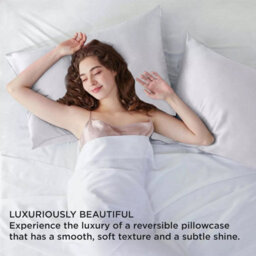 Ameha Silver Stain Silk Pillowcase Ultra Soft Anti Wrinkle Pillow Cover For Hair & Skin Friendly Standard Size 50X75 Cm Pair - thumbnail 7