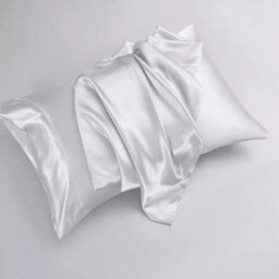 Ameha Silver Stain Silk Pillowcase Ultra Soft Anti Wrinkle Pillow Cover For Hair & Skin Friendly Standard Size 50X75 Cm Pair - thumbnail 3