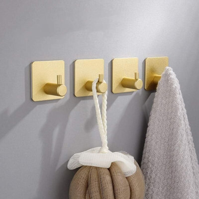 4 Pack Heavy Duty Adhesive Stainless Steel Hooks, Elegant Style Rustproof Wall Hooks For Kitchen And Bathroom And Door - image 1