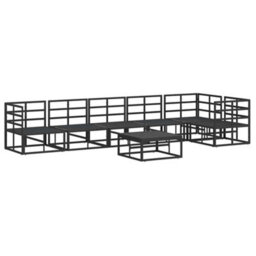 Berkfield Garden Sofa Set With Cushion 7 Pcs Black Aluminium - thumbnail 6