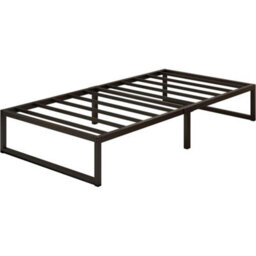 Metal Bed Frame Small Single 75X190Cm Black Noise-Free Platform With Storage - thumbnail 1