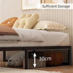 Metal Bed Frame Small Single 75X190Cm Black Noise-Free Platform With Storage - thumbnail 4