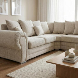 Abakus Direct Harriet Relaxed Linen Left Facing Corner Sofa In Cream - thumbnail 3