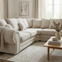 Abakus Direct Harriet Relaxed Linen Left Facing Corner Sofa In Cream - thumbnail 2