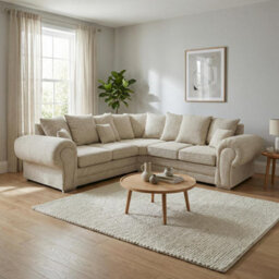 Abakus Direct Harriet Relaxed Linen Left Facing Corner Sofa In Cream