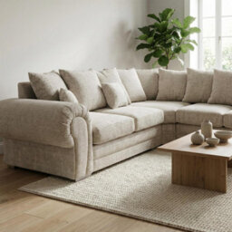 Abakus Direct Harriet Relaxed Linen Left Facing Corner Sofa In Cream - thumbnail 6