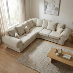 Abakus Direct Harriet Relaxed Linen Left Facing Corner Sofa In Cream - thumbnail 5