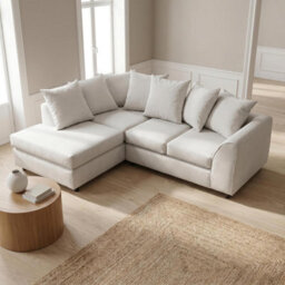 Abakus Direct Harriet Relaxed Linen Left Facing Corner Sofa In Cream - thumbnail 8