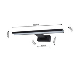 Milagro Shine Black Led 7W Wall Lamp Stylish Matt Black Light With Ip44 Rating Perfect For Mounting Above A Bathroom Mirror - thumbnail 7