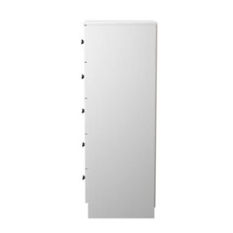 Portland 5 Drawer Tall Bedside Cabinet In Black & White Matt (Ready Assembled) - thumbnail 3