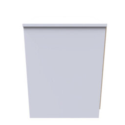 Turin 2 Drawer Bedside Cabinet In Grey Gloss & White (Ready Assembled) - thumbnail 2
