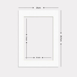 Ak Frames A4 White Picture Mounts To Fit 9X6 Aperture Size - Mount Board Only (No Frame Included) - thumbnail 3