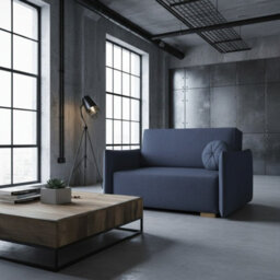 Living Room Sofa Bed Viva Glov Ii With Sleeping Function Storage Chipboard Polyurethane Foam 134X98X85Cm Blue - thumbnail 1