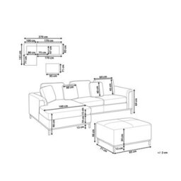 Beliani Corner Sofa 5 Seater Oslo Boucle White With Ottoman Right Hand - thumbnail 3