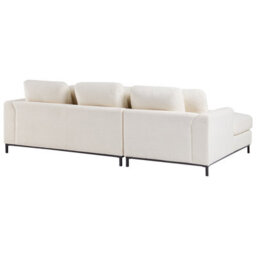 Beliani Corner Sofa 5 Seater Oslo Boucle White With Ottoman Right Hand - thumbnail 8