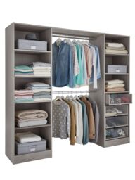 Qazar Grey Oak Effect Bedroom Storage Unit Kit (H)2000mm (W)2200mm (D)480mm - thumbnail 2