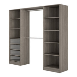 Qazar Grey Oak Effect Bedroom Storage Unit Kit (H)2000mm (W)2200mm (D)480mm - thumbnail 1