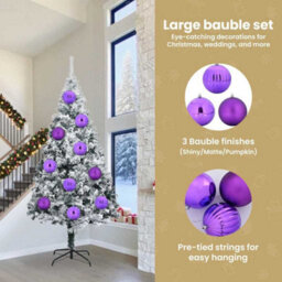 Vidaxl Christmas Bauble Set Xxl 3 Pcs Lilac Plastic - thumbnail 7