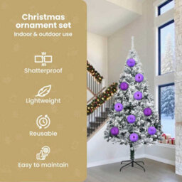 Vidaxl Christmas Bauble Set Xxl 3 Pcs Lilac Plastic - thumbnail 6