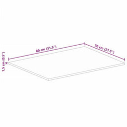 Berkfield Table Top 80X70X1.5 Cm Rectangular Solid Wood Reclaimed - thumbnail 9
