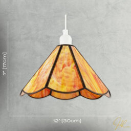 Happy Homewares Classic Orange And Amber Tiffany Glass Easy Fit Pendant Lighting Shade - thumbnail 7