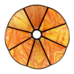 Happy Homewares Classic Orange And Amber Tiffany Glass Easy Fit Pendant Lighting Shade - thumbnail 4