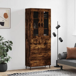 Berkfield Elegant Highboard Smoked Oak 69.5X34X180 Cm Engineered Wood - thumbnail 2