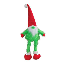 Samuel Alexander 35Cm Soft Green Fur Christmas Sitting Gronk Decoration With Santa Hat - thumbnail 8