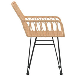 Berkfield Garden Chairs 2 Pcs With Armrest 56X64X80 Cm Pe Rattan - thumbnail 5