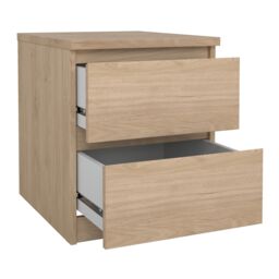 Tvilum Esla Matt Jackson Hickory 2 Drawer Bedside Table (H)495mm (W)404mm (D)500mm - thumbnail 5