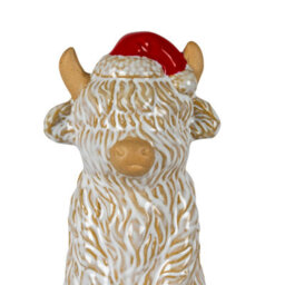 Merry Moo Ceramic Cow Ornament Novelty Farmyard Christmas Decoration - thumbnail 2
