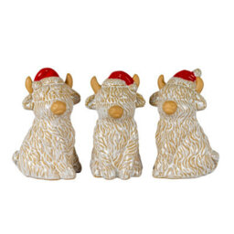 Merry Moo Ceramic Cow Ornament Novelty Farmyard Christmas Decoration - thumbnail 3