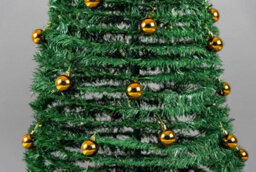 Shatchi 5Ft / 150Cm Pre-Lit Pop Up Christmas Tree With Leds And Gold Baubles - thumbnail 4