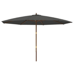 Berkfield Durable Garden Parasol With Wooden Pole Anthracite 400X273 Cm