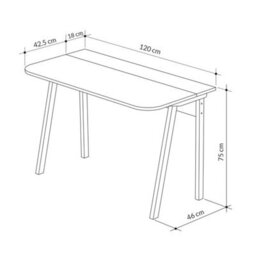 Solid Matt White Freestanding Study Desk Home Office Workstation - thumbnail 2