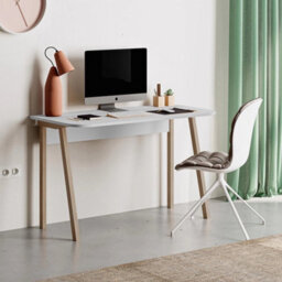 Solid Matt White Freestanding Study Desk Home Office Workstation - thumbnail 1
