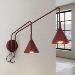 Sollux Lighting Nox Steel Burgundy 2 Lights Modern Wall Lamps - thumbnail 3