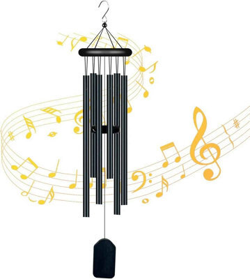 5 Tube Wooden And Aluminium Music Wind Chimes For Balcony Door Decor - image 1