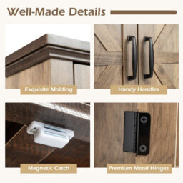 Costway Medicine Cabinet With Doors Farmhouse Wall Mounted Bathroom Cabinet-Grey - thumbnail 8