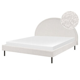 Beliani Bed Boucle Margut 160 X 200 Cm (Eu King Size) White - thumbnail 1