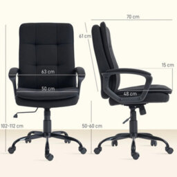 Office Chair, Computer Desk Chair With Dual-Layer Padding, Black - thumbnail 2