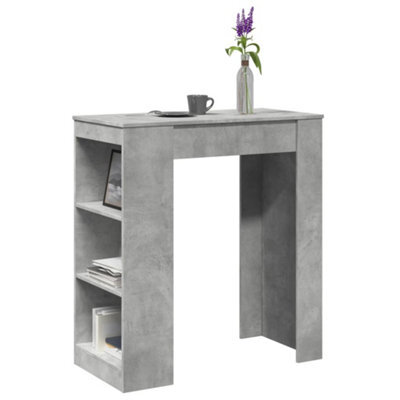 Berkfield Bar Table With Racks Concrete Grey 95X47X103.5 Cm Engineered Wood - image 1