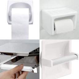 Sisi UK Toilet Paper Holder Roller Black Plastic Spring Loaded Toilet Paper Holder Rack Stand Replacement Roller Bathroom Toilet Tissue X2 - thumbnail 6