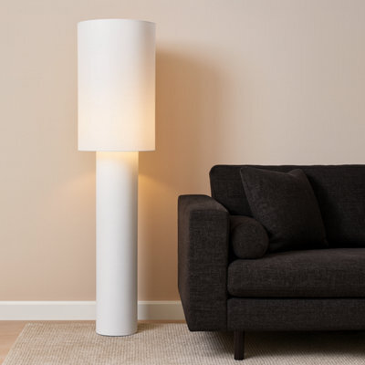 Pagazzi Lighting Leora Modern Cylindrical White Floor Lamp - image 1